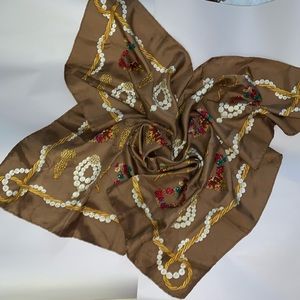 vintage DIOR silk scarf with D-I-O-R jewelery